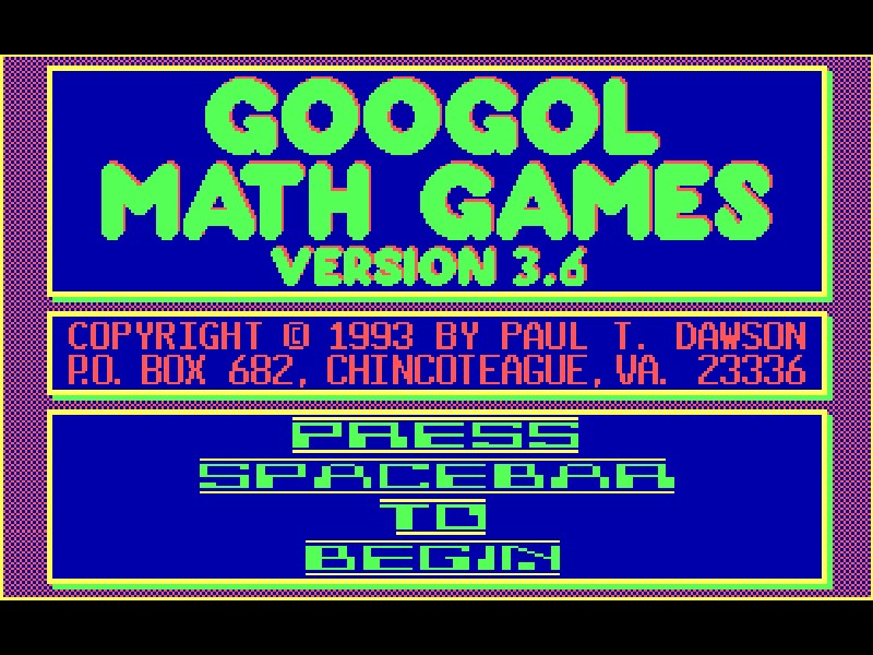 Googol Math Games